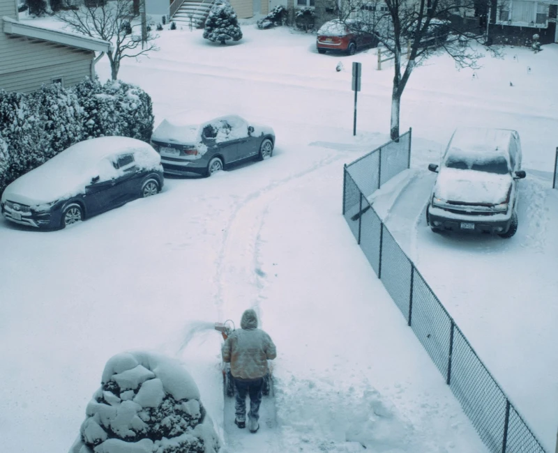 snow shoveling by north mountain contracting